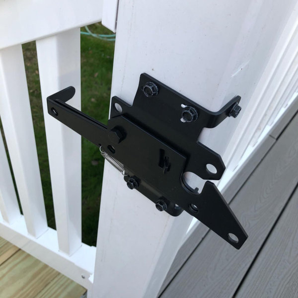 Lazio Vinyl Fence Gate Kit Self Closing Gate Hinges and Latch & Reviews